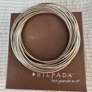 Silpada "21 Salute" Sterling Silver Interlocking Bangle Bracelet (B0640)